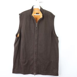 New Left Coast Tee Mens XL Zip Sweater Vest Brown